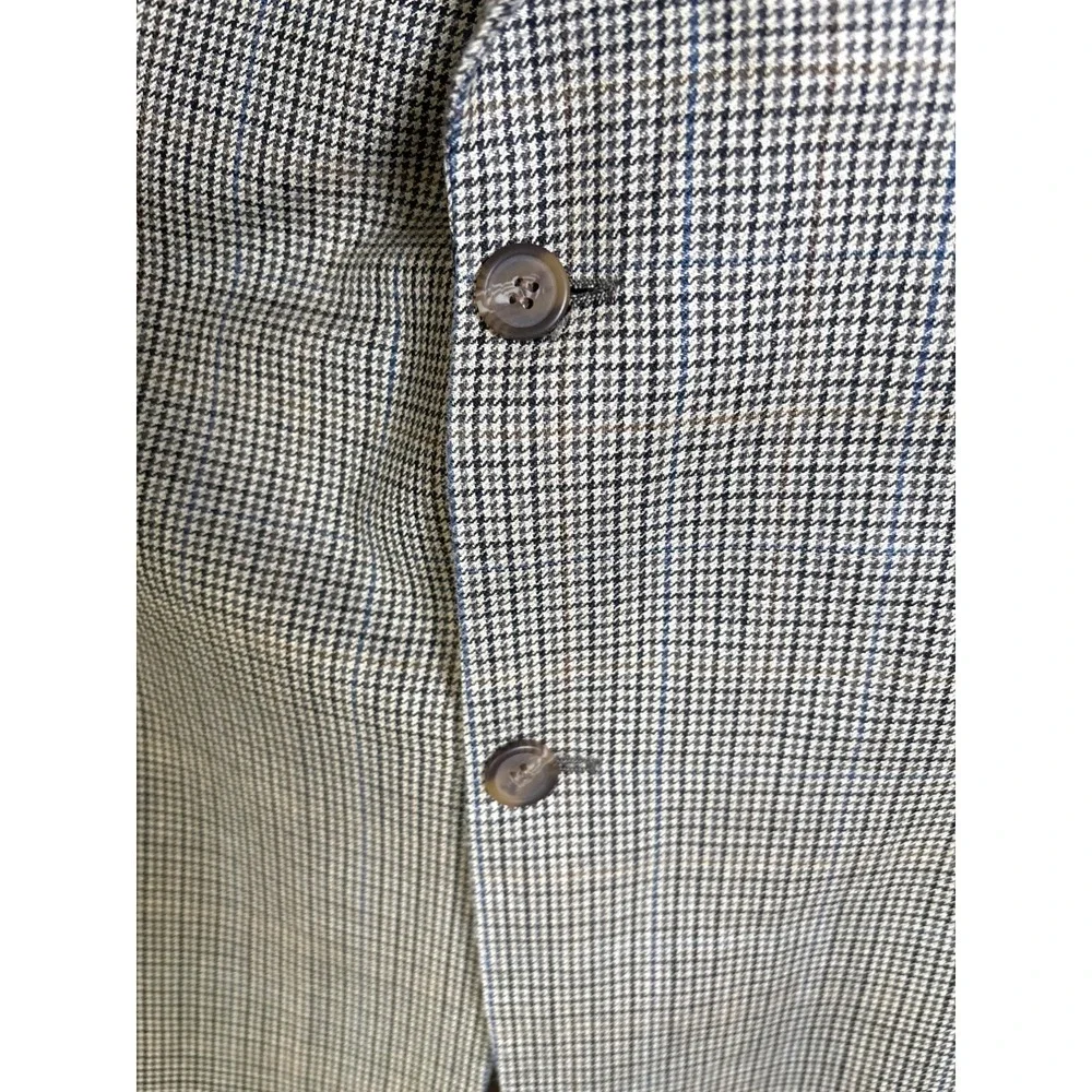 Lauren Ralph Lauren Sz 46 Houndstooth Plaid‎ Blazer Lined Silk Blend Sport Coat